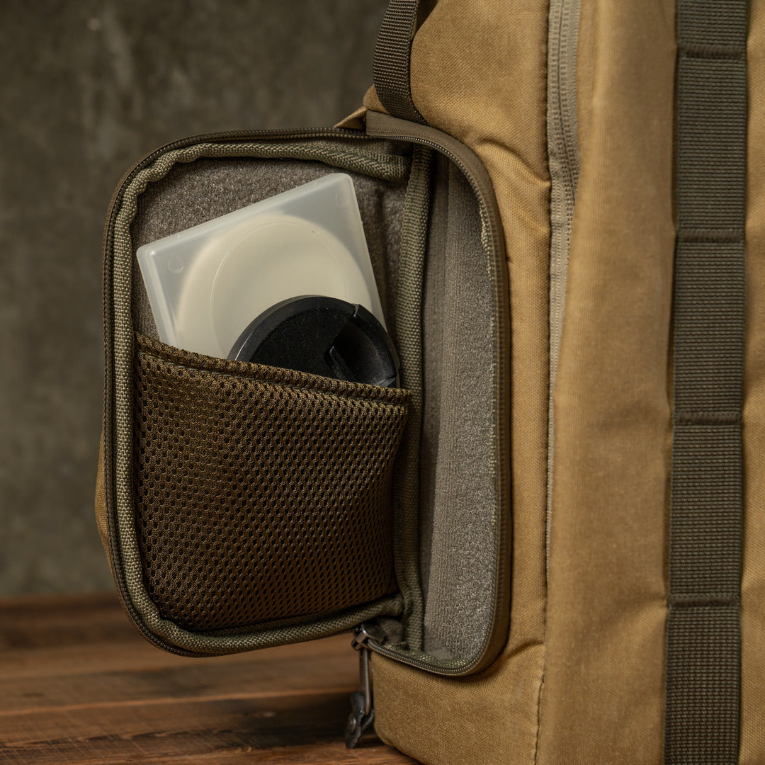 Wotancraft "New Pilot" Travel Camera Backpack 18L - Khaki Brown Canvas