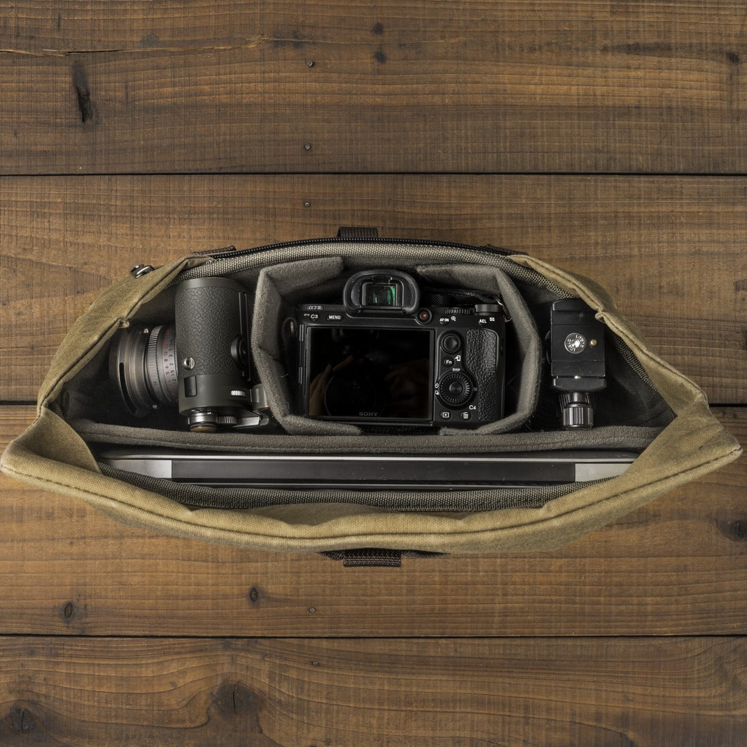 Wotancraft "Pilot" Travel Camera Bag 10L Upgraded - Khaki Brown Canvas