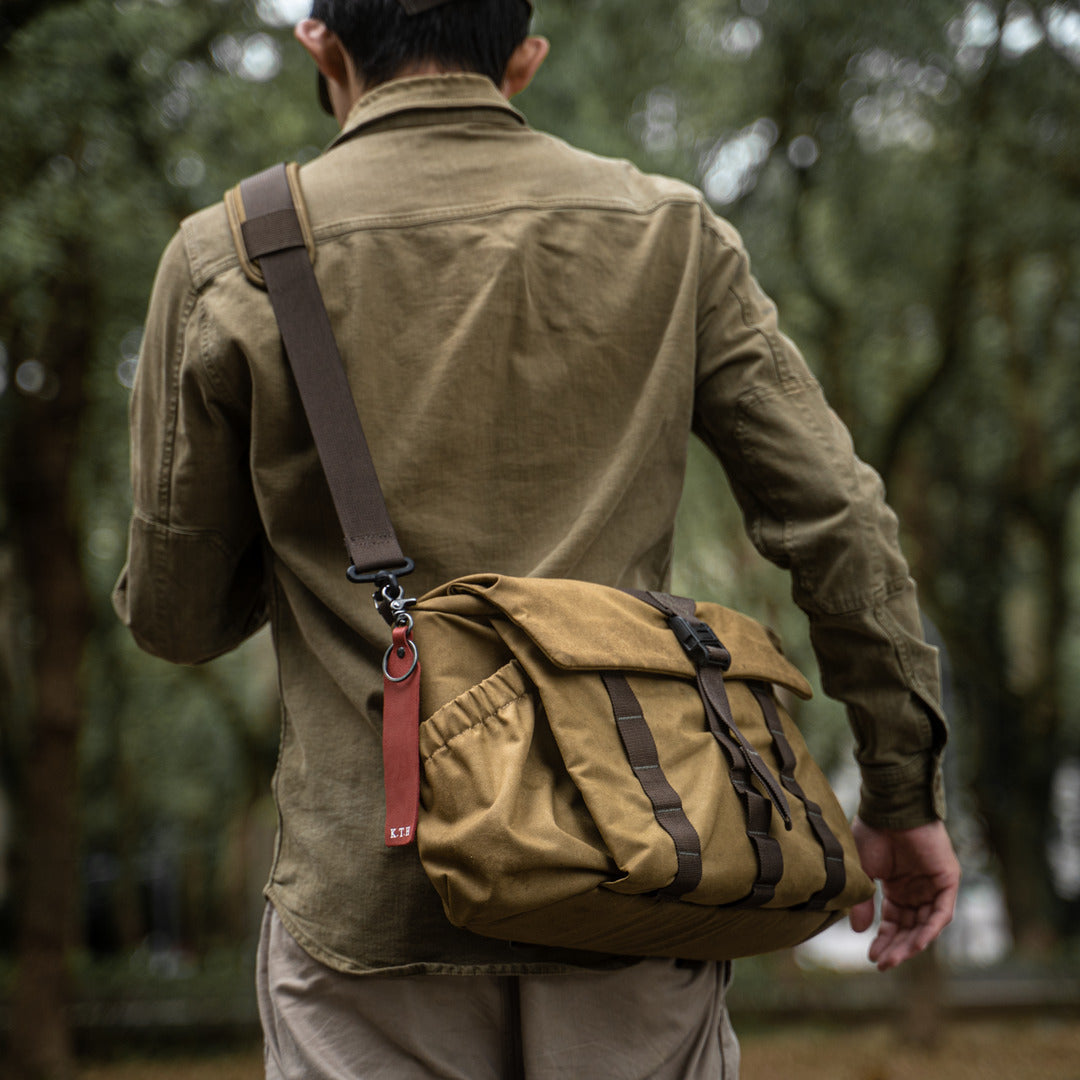 Wotancraft "Pilot" Travel Camera Bag 10L Upgraded - Khaki Brown Canvas