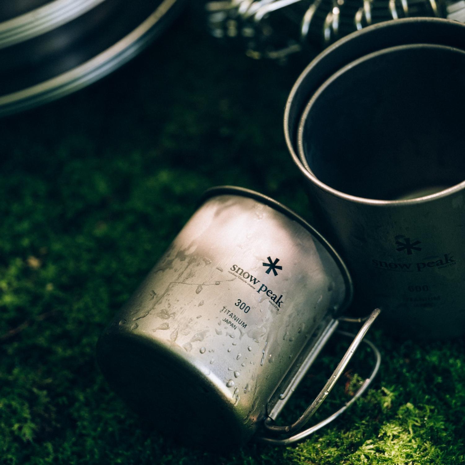 Snow Peak Ti-Single 300 Cup - Lifestyle Image