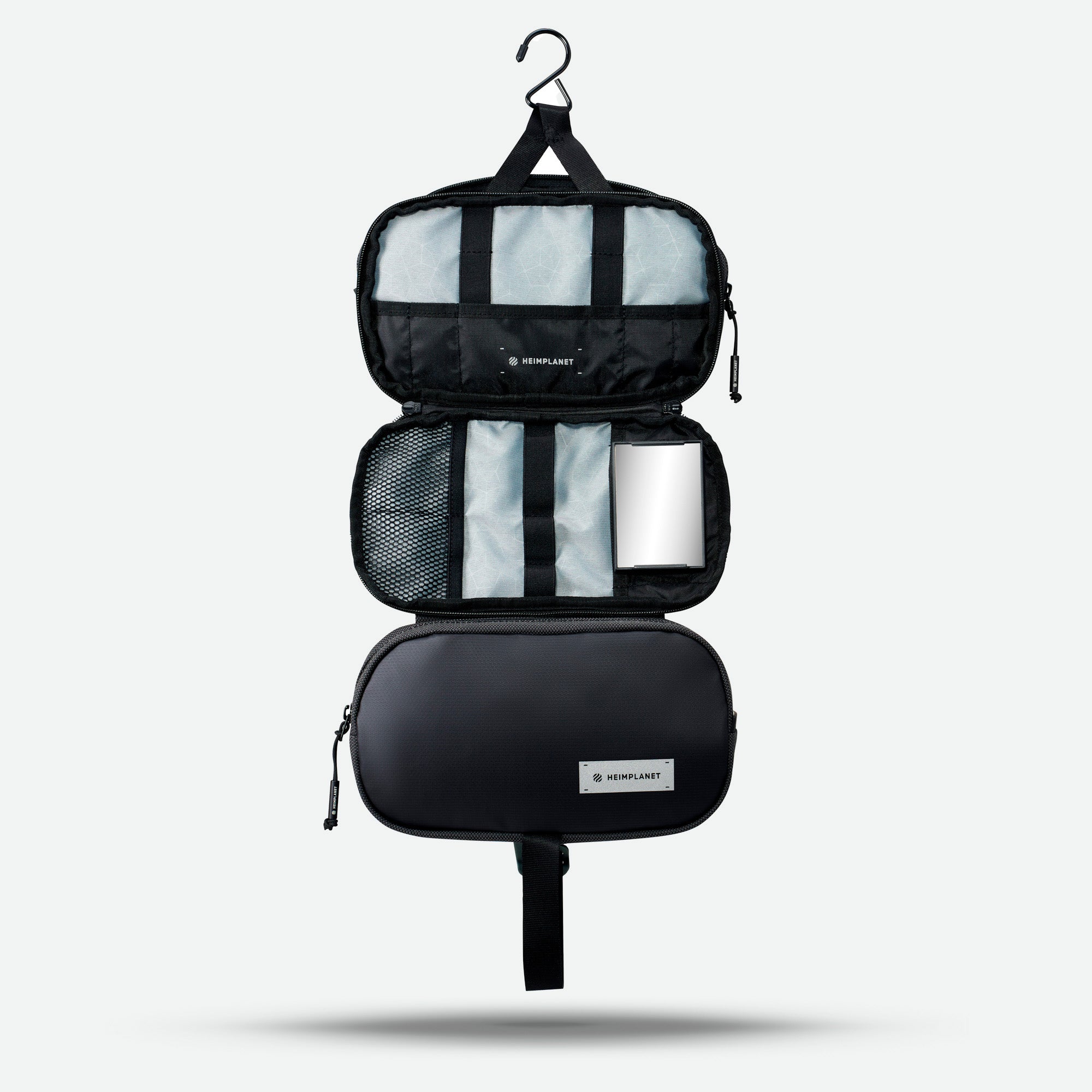 Heimplanet toilettaske sort indvendigt design