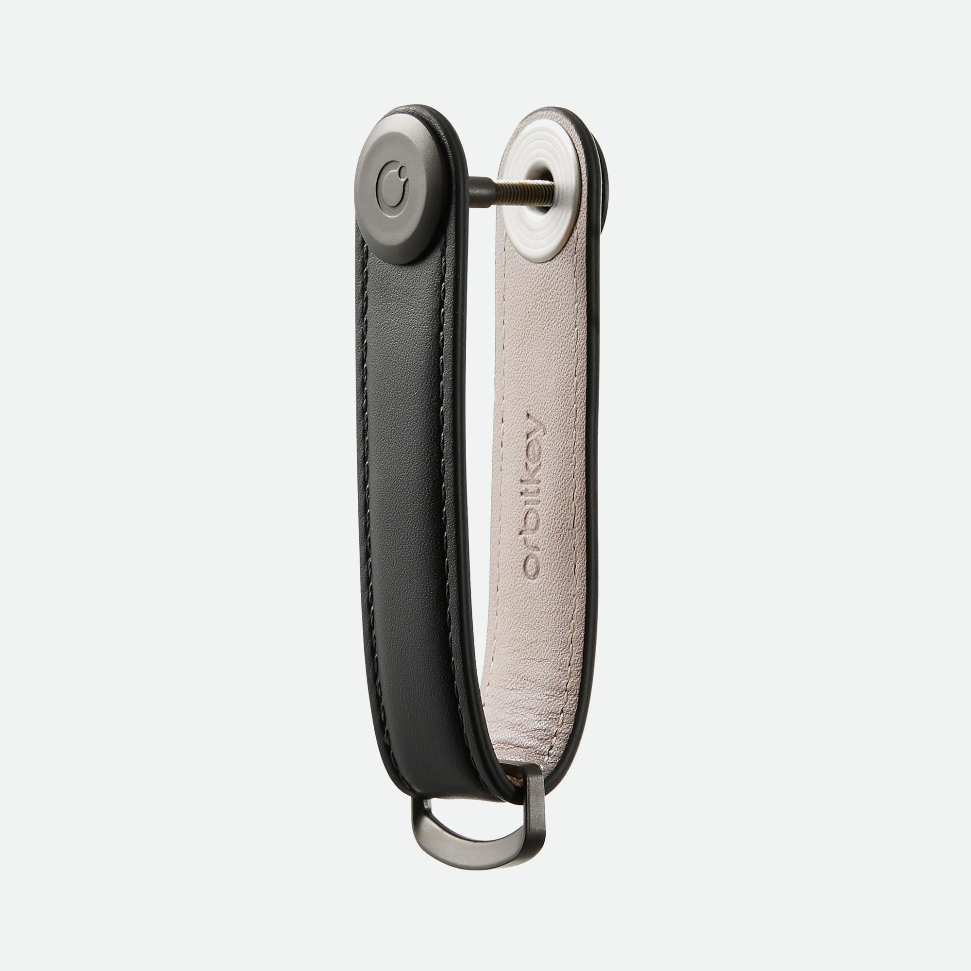 Orbitkey Key Organiser Leather - Black with Black Stitching