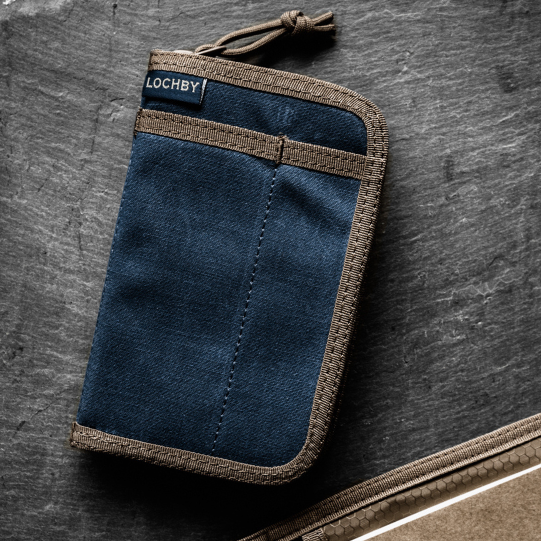 Lochby Pocket Journal - Navy Cream - Lifestyle Image