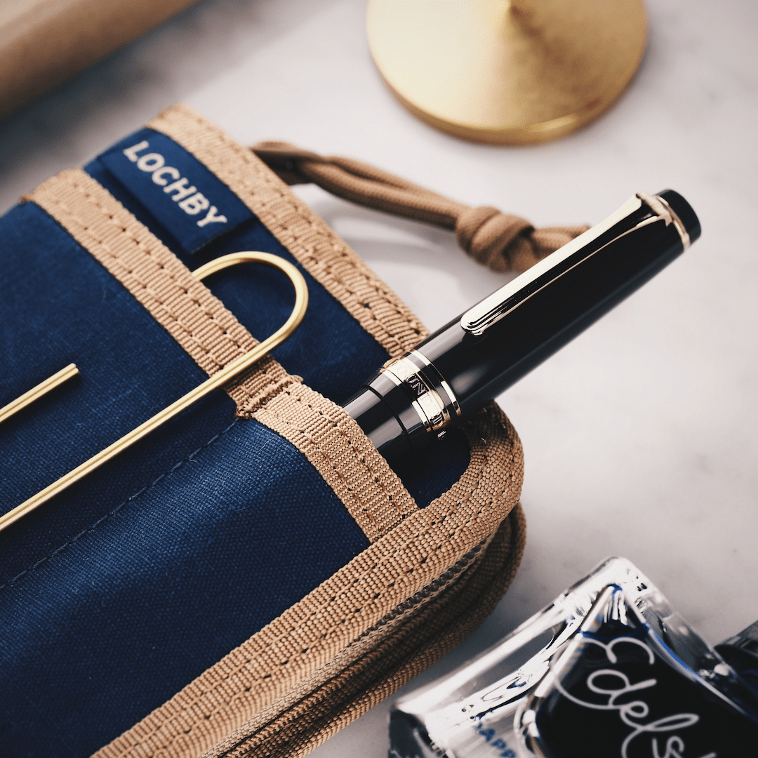 Lochby Pocket Journal - Navy Cream - Lifestyle Image