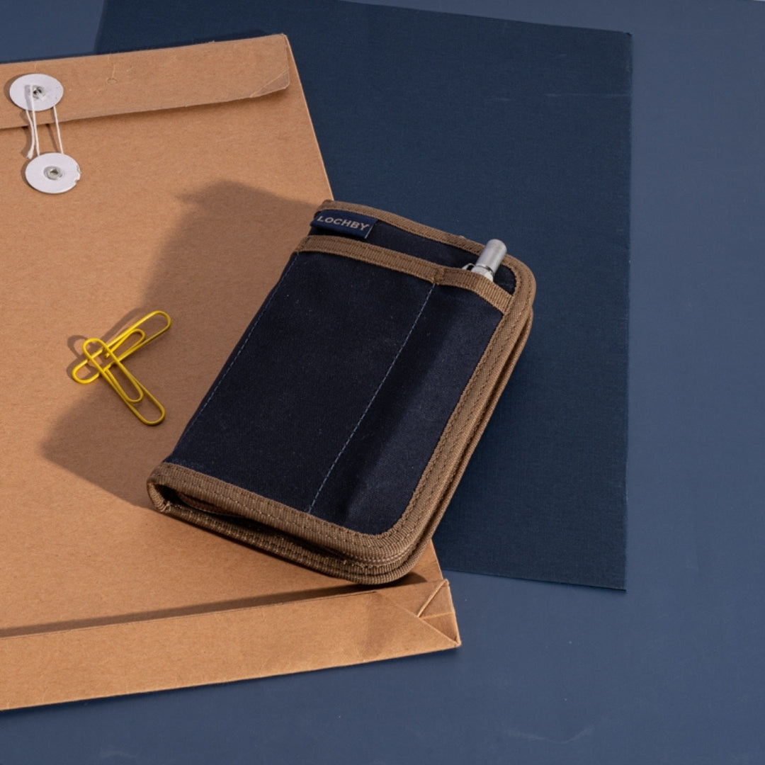 Lochby Pocket Journal - Navy Cream - Lifestyle Image